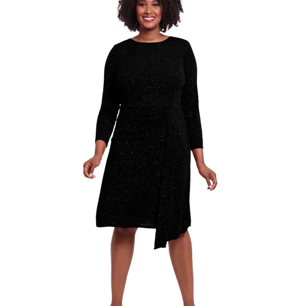 NWT Adorne Sparkly Long Sleeve Drape Skirt Dress Size 24w